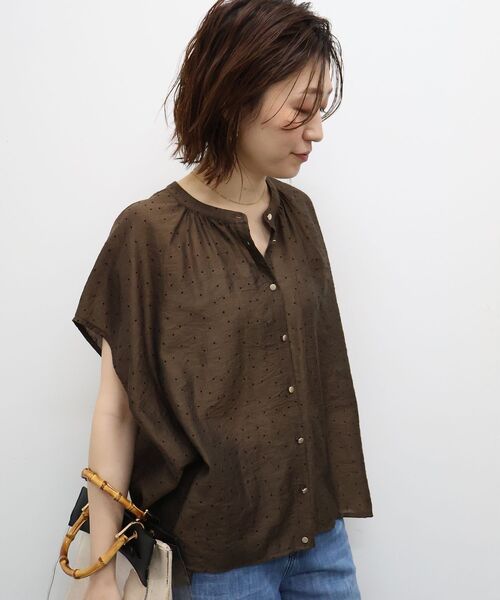 le.coeur blanc（ルクールブラン）の「【手洗い可】ドットギャザー2WAYブラウス（シャツ/ブラウス・レディース・ブラウン/ベージュ/ブラック・38）」の11枚目の写真