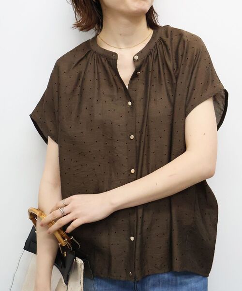 le.coeur blanc（ルクールブラン）の「【手洗い可】ドットギャザー2WAYブラウス（シャツ/ブラウス・レディース・ブラウン/ベージュ/ブラック・38）」の13枚目の写真