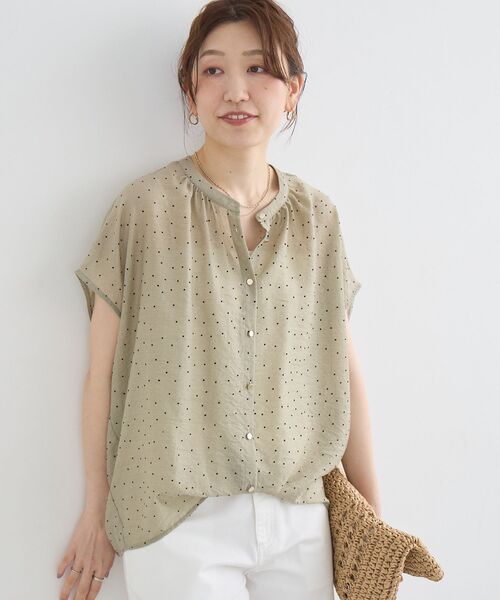 le.coeur blanc（ルクールブラン）の「【手洗い可】ドットギャザー2WAYブラウス（シャツ/ブラウス・レディース・ブラウン/ベージュ/ブラック・38）」の18枚目の写真