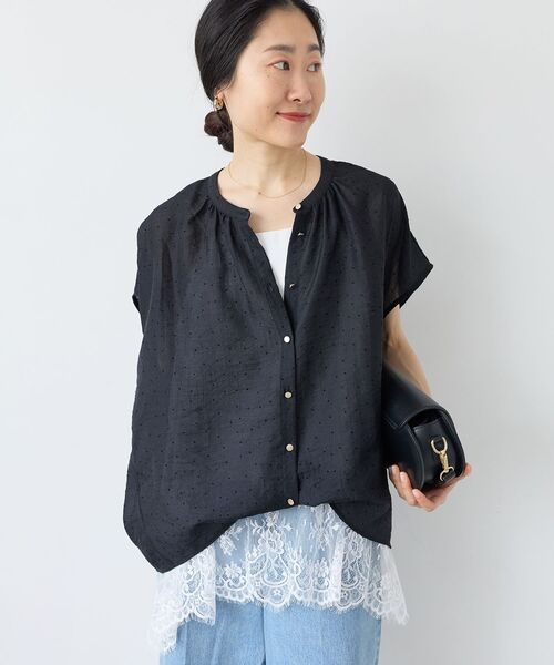 le.coeur blanc(ルクールブラン)の「【手洗い可】ドットギャザー2WAYブラウス(シャツ/ブラウス・レディース・ブラウン/ベージュ/ブラック・38)」の21枚目の写真