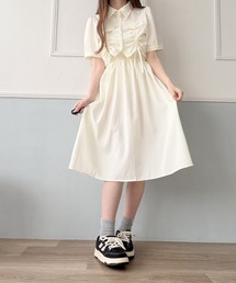 ドローストリングシャツ×キャミワンピースセット