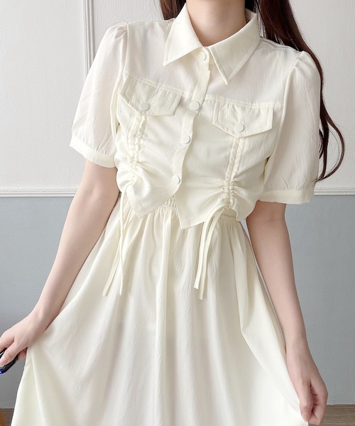 Nana(ナナ)の「ドローストリングシャツ×キャミワンピースセット(セットアップ・レディース・ベージュ/ブラック・FREE)」の12枚目の写真