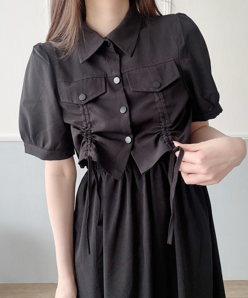Nana(ナナ)の「ドローストリングシャツ×キャミワンピースセット(セットアップ・レディース・ベージュ/ブラック・FREE)」の19枚目の写真