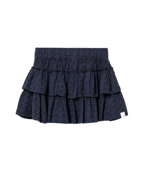 A BATHING APE(アベイシングエイプ)の「HEART BADGE WOVEN GARMENT DYE SKIRT(スカート・レディース・ネイビー・X-SMALL/SMALL)」の2枚目の写真