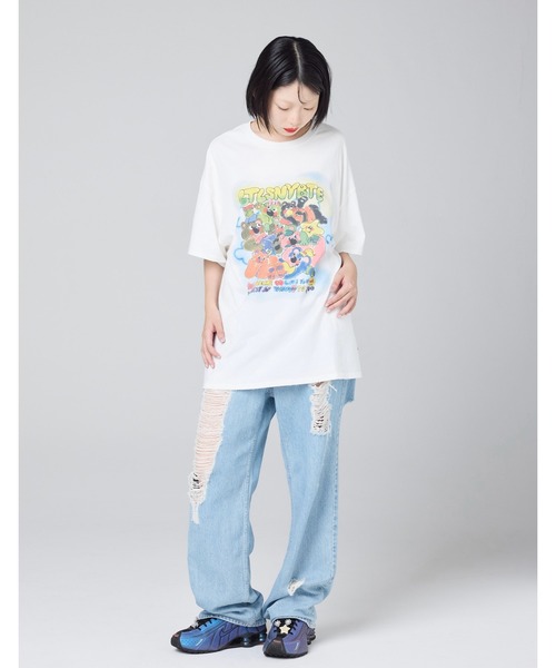 Little sunny bite(リトルサニーバイト)の「★Little sunny bite★anna hopman x little sunny bite animal big tee 26SS(Tシャツ/カットソー・メンズ・ホワイト/ブルー/ブラック・SMALL/MEDIUM)」の1枚目の写真