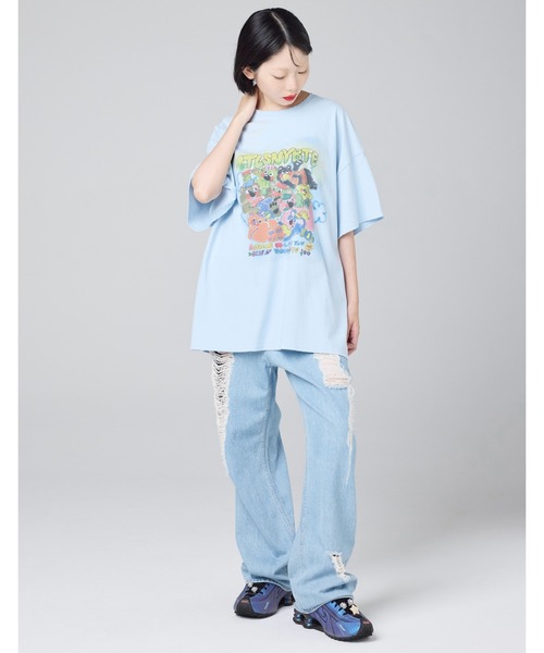 Little sunny bite(リトルサニーバイト)の「★Little sunny bite★anna hopman x little sunny bite animal big tee 26SS(Tシャツ/カットソー・メンズ・ホワイト/ブルー/ブラック・SMALL/MEDIUM)」の3枚目の写真