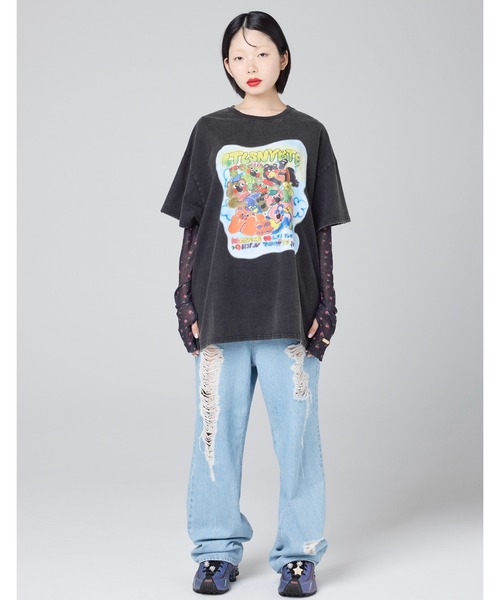 Little sunny bite(リトルサニーバイト)の「★Little sunny bite★anna hopman x little sunny bite animal big tee 26SS(Tシャツ/カットソー・メンズ・ホワイト/ブルー/ブラック・SMALL/MEDIUM)」の2枚目の写真