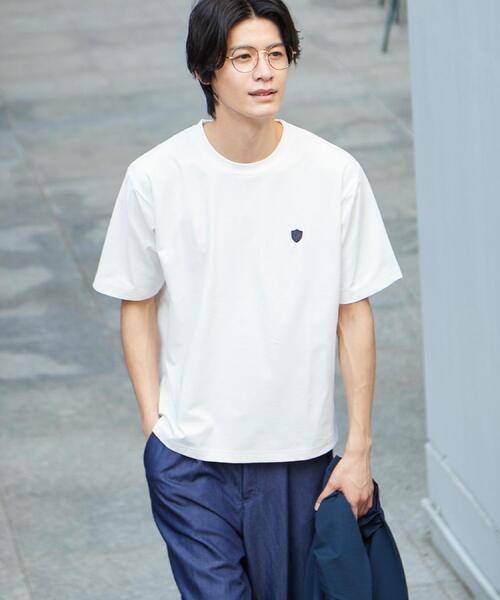 THE SHOP TK (ザ ショップ ティーケー )の「メッシュ五分袖カーディガン+半袖Tシャツ セットアイテム 洗濯機OK(カーディガン/ボレロ・メンズ・ネイビー/ブルーグリーン/ライトベージュ・03/04/02)」の5枚目の写真