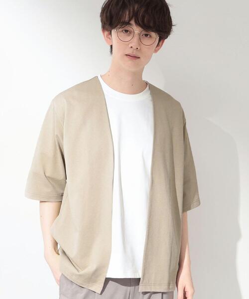THE SHOP TK (ザ ショップ ティーケー )の「メッシュ五分袖カーディガン+半袖Tシャツ セットアイテム 洗濯機OK(カーディガン/ボレロ・メンズ・ネイビー/ブルーグリーン/ライトベージュ・03/04/02)」の8枚目の写真