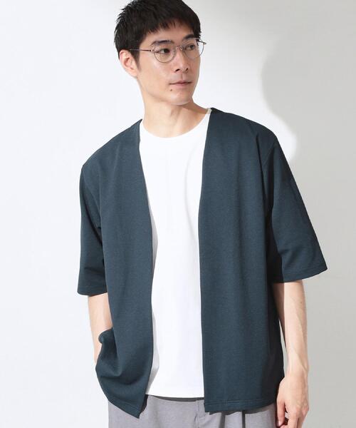 THE SHOP TK (ザ ショップ ティーケー )の「メッシュ五分袖カーディガン+半袖Tシャツ セットアイテム 洗濯機OK(カーディガン/ボレロ・メンズ・ネイビー/ブルーグリーン/ライトベージュ・03/04/02)」の22枚目の写真