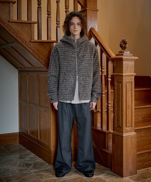 CASPER JOHN(キャスパージョン)の「High neck boucle blouson/ハイネックブークレブルゾン(ブルゾン・メンズ・グレー/レッド・SMALL/X-SMALL/LARGE/MEDIUM)」の11枚目の写真