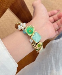 HOOK（フック）の「HOOK for girls 花モチーフ ガラスビーズチェーンブレスレット（ブレスレット）」