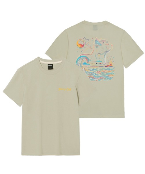 OKSTAR(オクスター)の「星夜の猫の半袖(Tシャツ/カットソー・レディース・ダークグレー/ホワイト/クリーム/ネイビー/カーキ/ライトベージュ/ライトグレー/ダークグリーン/グレー/ダークブルー/ブラック・SMALL/LARGE/X-LARGE/MEDIUM/4XL/3XL/2XL)」の7枚目の写真