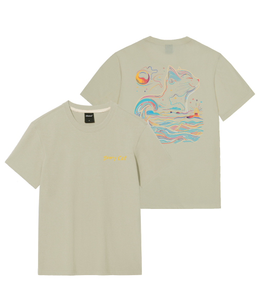 OKSTAR(オクスター)の「星夜の猫の半袖(Tシャツ/カットソー・レディース・ダークグレー/ホワイト/クリーム/ネイビー/カーキ/ライトベージュ/ライトグレー/ダークグリーン/グレー/ダークブルー/ブラック・SMALL/LARGE/X-LARGE/MEDIUM/4XL/3XL/2XL)」の21枚目の写真