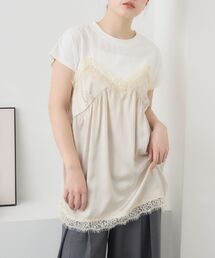 RETRO GIRL | サテンキャミドッキングTEE(Tシャツ/カットソー)