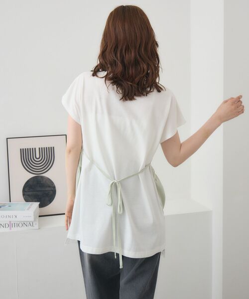 RETRO GIRL(レトロガール)の「サテンキャミドッキングTEE(Tシャツ/カットソー・レディース・ブラック/ナチュラル/グリーン・FREE)」の6枚目の写真