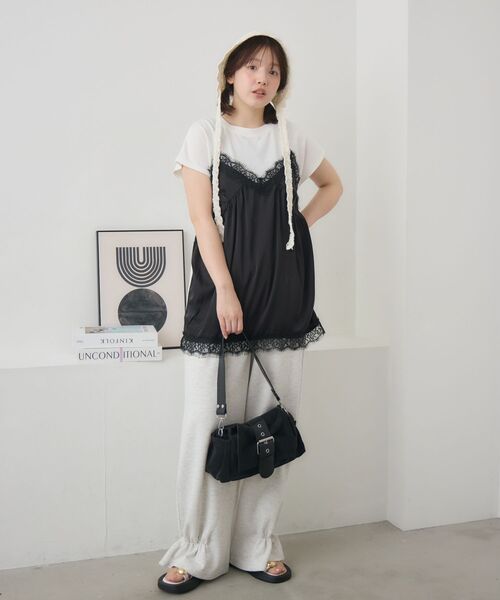 RETRO GIRL(レトロガール)の「サテンキャミドッキングTEE(Tシャツ/カットソー・レディース・ブラック/ナチュラル/グリーン・FREE)」の16枚目の写真