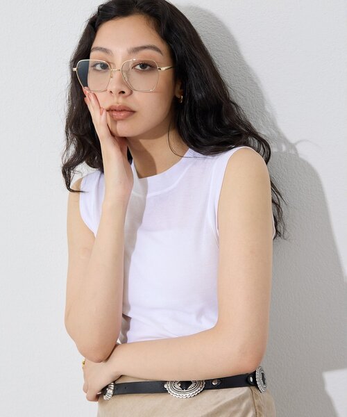 Whim Gazette(ウィムガゼット)の「シアーストレッチノースリーブプルオーバー(Tシャツ/カットソー・レディース・オフホワイト/ブラック・FREE)」の17枚目の写真