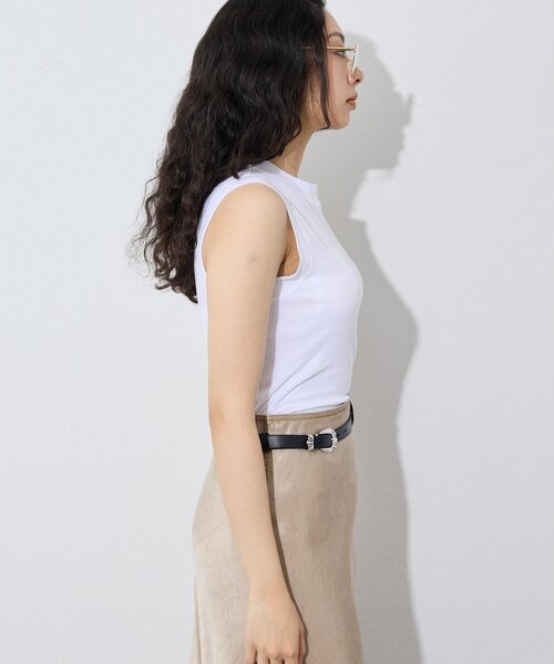 Whim Gazette(ウィムガゼット)の「シアーストレッチノースリーブプルオーバー(Tシャツ/カットソー・レディース・オフホワイト/ブラック・FREE)」の14枚目の写真