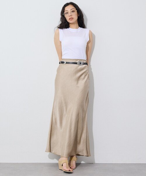 Whim Gazette(ウィムガゼット)の「シアーストレッチノースリーブプルオーバー(Tシャツ/カットソー・レディース・オフホワイト/ブラック・FREE)」の10枚目の写真