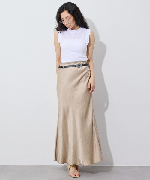 Whim Gazette(ウィムガゼット)の「シアーストレッチノースリーブプルオーバー(Tシャツ/カットソー・レディース・オフホワイト/ブラック・FREE)」の16枚目の写真