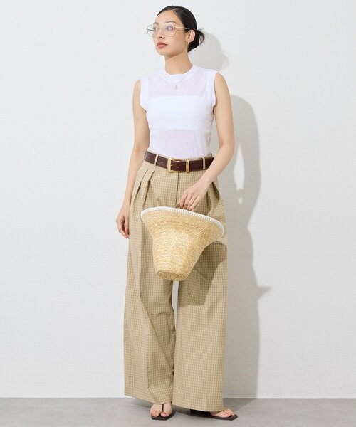 Whim Gazette(ウィムガゼット)の「シアーストレッチノースリーブプルオーバー(Tシャツ/カットソー・レディース・オフホワイト/ブラック・FREE)」の19枚目の写真