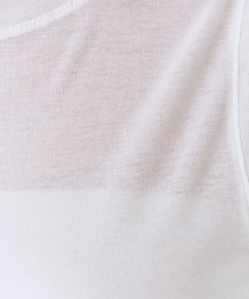 Whim Gazette(ウィムガゼット)の「シアーストレッチノースリーブプルオーバー(Tシャツ/カットソー・レディース・オフホワイト/ブラック・FREE)」の7枚目の写真