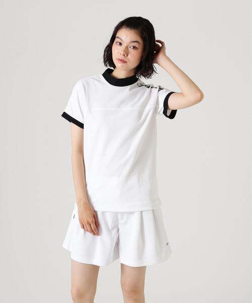 Jack Bunny!!(ジャックバニー)の「【Jack Bunny!!】レイブロックドライワッフル半袖モックネックカットソー(Tシャツ/カットソー・レディース・ブラック/ホワイト・SMALL/LARGE/MEDIUM)」の6枚目の写真