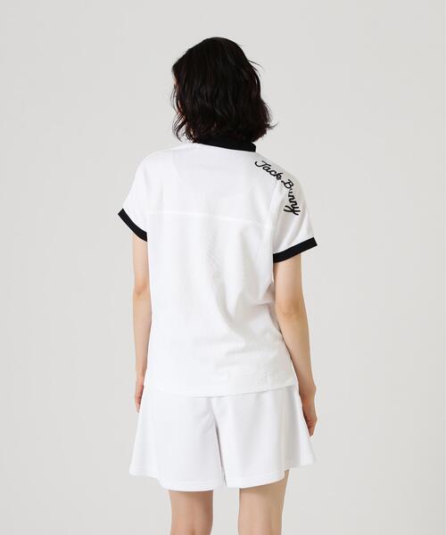 Jack Bunny!!(ジャックバニー)の「【Jack Bunny!!】レイブロックドライワッフル半袖モックネックカットソー(Tシャツ/カットソー・レディース・ブラック/ホワイト・SMALL/LARGE/MEDIUM)」の7枚目の写真
