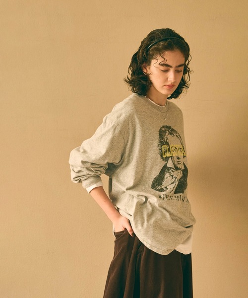 kha:ki(カーキ)の「「KHA:KI / カーキ」L/S TEE -CLASSICAL-(Tシャツ/カットソー・レディース・ホワイト/グレー/ブラック・FREE)」の8枚目の写真