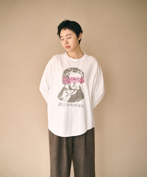 kha:ki(カーキ)の「「KHA:KI / カーキ」L/S TEE -CLASSICAL-(Tシャツ/カットソー・レディース・ホワイト/グレー/ブラック・FREE)」の11枚目の写真