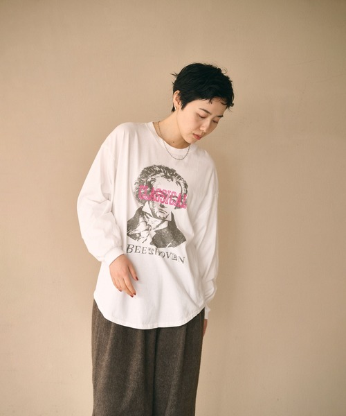 kha:ki(カーキ)の「「KHA:KI / カーキ」L/S TEE -CLASSICAL-(Tシャツ/カットソー・レディース・ホワイト/グレー/ブラック・FREE)」の13枚目の写真