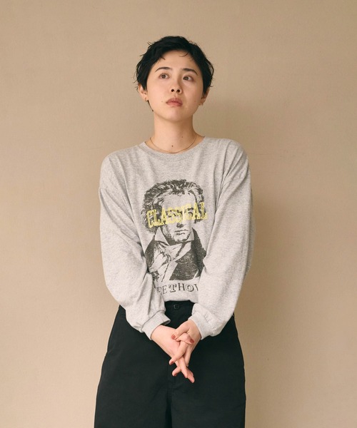 kha:ki(カーキ)の「「KHA:KI / カーキ」L/S TEE -CLASSICAL-(Tシャツ/カットソー・レディース・ホワイト/グレー/ブラック・FREE)」の17枚目の写真