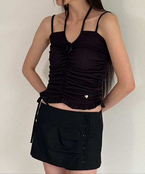 ILLIGO(イリゴ)の「フレールフリルホルタートップ ブラック(Tシャツ/カットソー・レディース・その他・OS)」の4枚目の写真