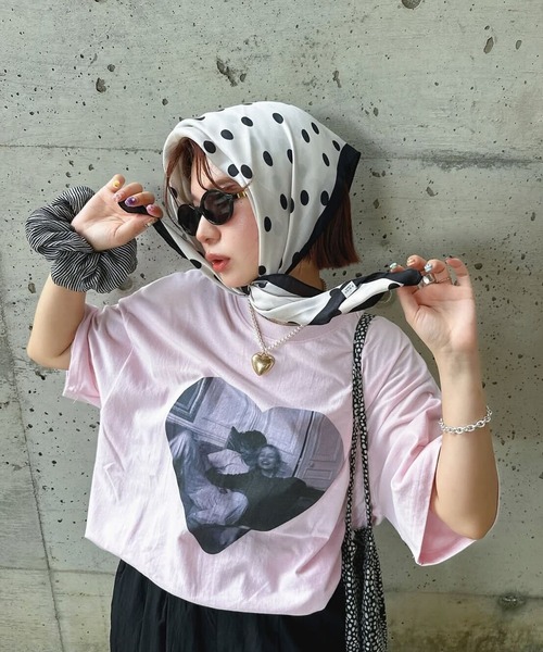 wee9s(ウィークス)の「Couple chill tee / カップルチルティー(Tシャツ/カットソー・レディース・ベビーピンク/ブラック/アイボリー・FREE)」の3枚目の写真