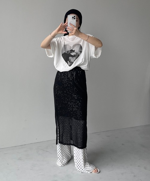 wee9s(ウィークス)の「Couple chill tee / カップルチルティー(Tシャツ/カットソー・レディース・ベビーピンク/ブラック/アイボリー・FREE)」の21枚目の写真
