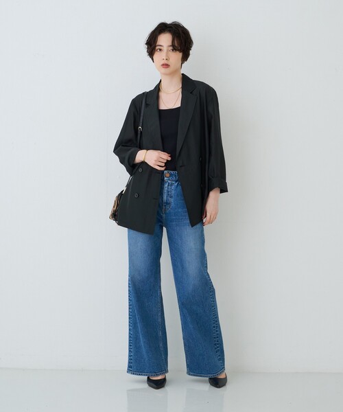 Rouge vif(ルージュヴィフ)の「シアーライトジャケット(テーラードジャケット・レディース・ブラウン/ブラック/ベージュ・フリー)」の19枚目の写真