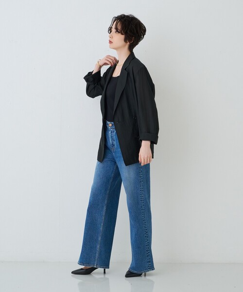 Rouge vif(ルージュヴィフ)の「シアーライトジャケット(テーラードジャケット・レディース・ブラウン/ブラック/ベージュ・フリー)」の18枚目の写真