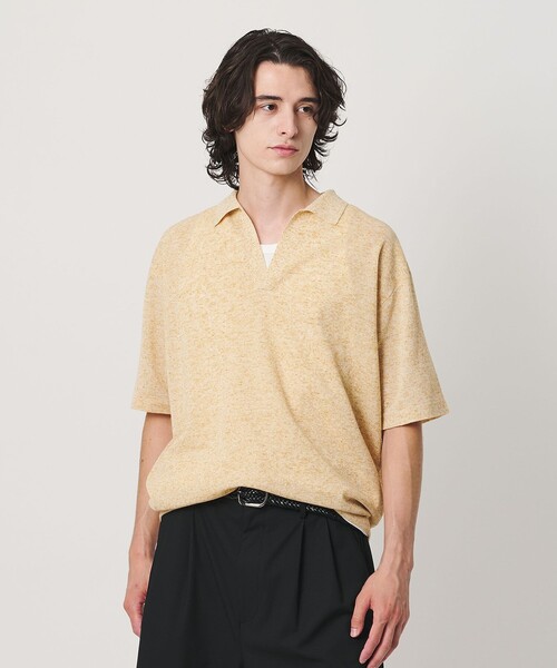 BEAUTY&YOUTH UNITED ARROWS(ビューティーアンドユースユナイテッドアローズ)の「KNITEE リネンブレンド メリノ スキッパー ニット Tシャツ ウォッシャブル(ニット/セーター・メンズ・ブラック/ライトグレー/イエロー・S/L/M/XL)」の18枚目の写真