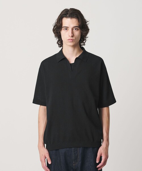 BEAUTY&YOUTH UNITED ARROWS(ビューティーアンドユースユナイテッドアローズ)の「KNITEE リネンブレンド メリノ スキッパー ニット Tシャツ ウォッシャブル(ニット/セーター・メンズ・ブラック/ライトグレー/イエロー・S/L/M/XL)」の6枚目の写真
