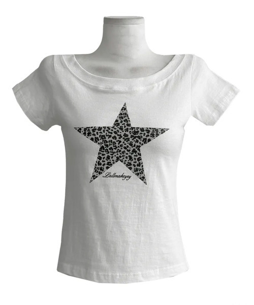 VIVID LADY(ビビッドレディー)の「レオパードスタープリント ワンショルダー半袖Tシャツ(Tシャツ/カットソー・レディース・ホワイト/ブラック・FREE)」の18枚目の写真