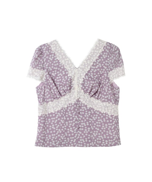 Cherry Pattern Lace Trim Top（その他トップス）｜Her lip to（ハー