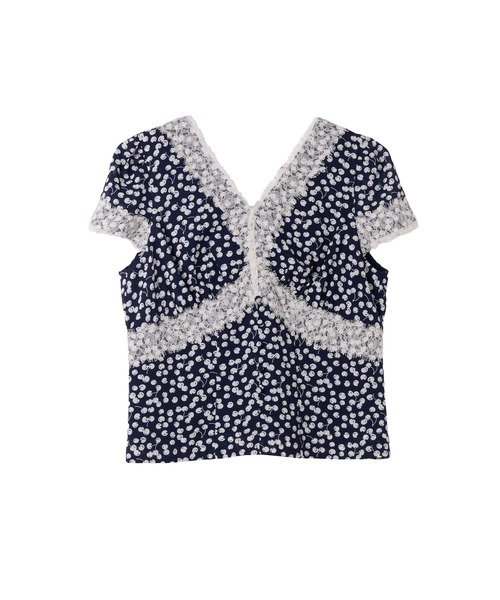 Cherry Pattern Lace Trim Top（その他トップス）｜Her lip to（ハー