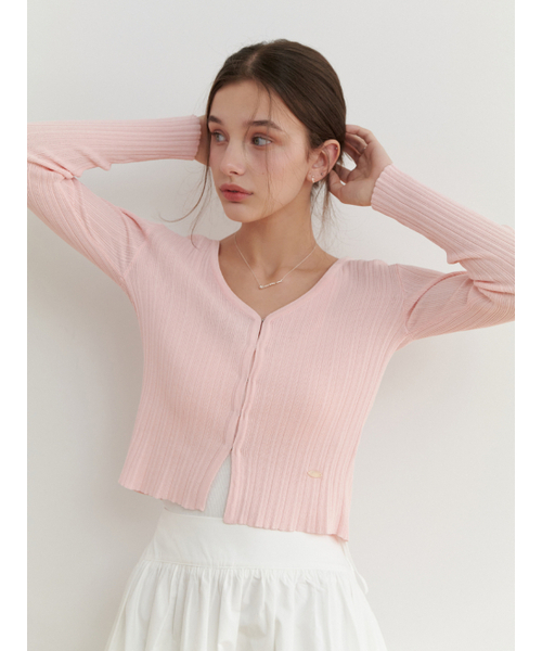 RE_L(リエル)の「Drawing v cardigan (pink)(カーディガン/ボレロ・レディース・その他・MEDIUM/SMALL)」の2枚目の写真