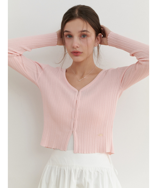 RE_L(リエル)の「Drawing v cardigan (pink)(カーディガン/ボレロ・レディース・その他・MEDIUM/SMALL)」の3枚目の写真