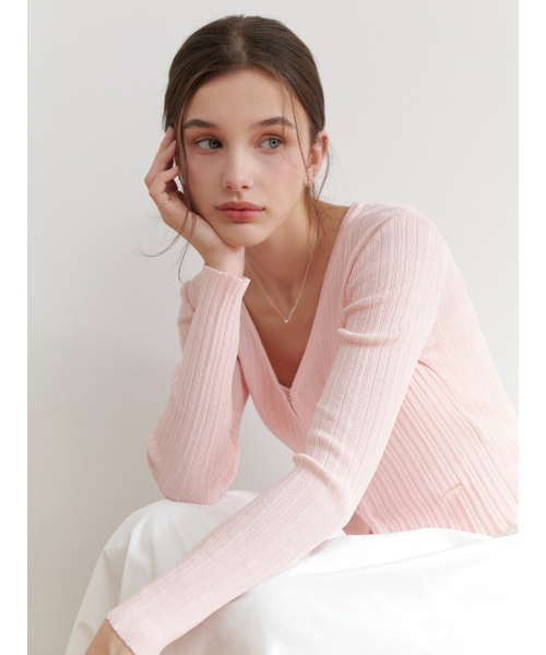RE_L(リエル)の「Drawing v cardigan (pink)(カーディガン/ボレロ・レディース・その他・MEDIUM/SMALL)」の4枚目の写真