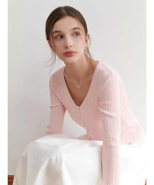 RE_L(リエル)の「Drawing v cardigan (pink)(カーディガン/ボレロ・レディース・その他・MEDIUM/SMALL)」の5枚目の写真