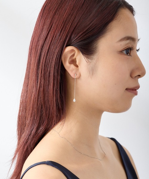 CALIN　STANDARD（カリンスタンダード）の「◆金属アレルギー対応◆◆made in japan◆【痛くない】【落ちにくい】【ストレスフリーな着け心地】　ドロップキュービックジルコニア　ループフィットイヤリング（イヤリング・レディース・シルバー/ゴールド/ピンクゴールド・FREE）」の13枚目の写真