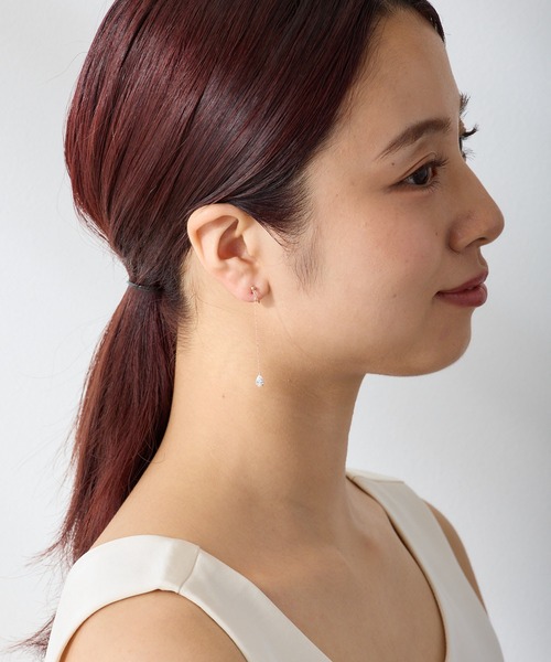 CALIN　STANDARD（カリンスタンダード）の「◆金属アレルギー対応◆◆made in japan◆【痛くない】【落ちにくい】【ストレスフリーな着け心地】　ドロップキュービックジルコニア　ループフィットイヤリング（イヤリング・レディース・シルバー/ゴールド/ピンクゴールド・FREE）」の21枚目の写真