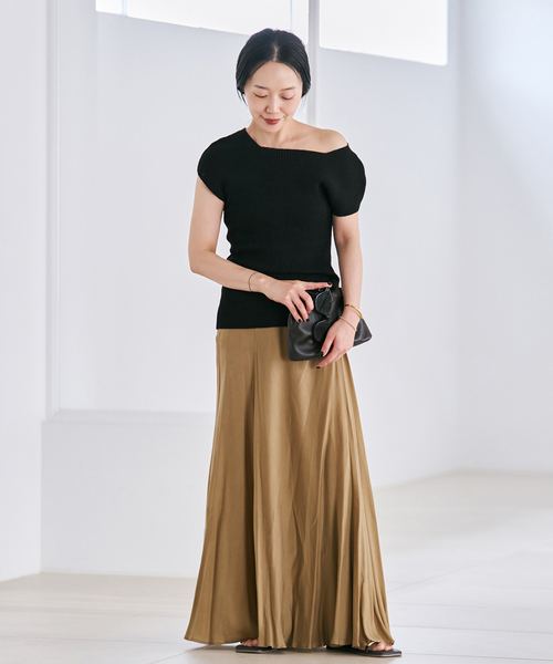 plage（プラージュ）の「《追加》Washable Fibril ロングスカート 3（スカート・レディース・キャメル/チャコールグレー・34/38/36）」の11枚目の写真